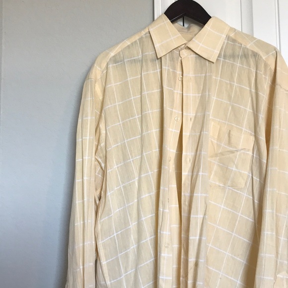Pronto Uomo Other - Yellow & white button up dress shirt